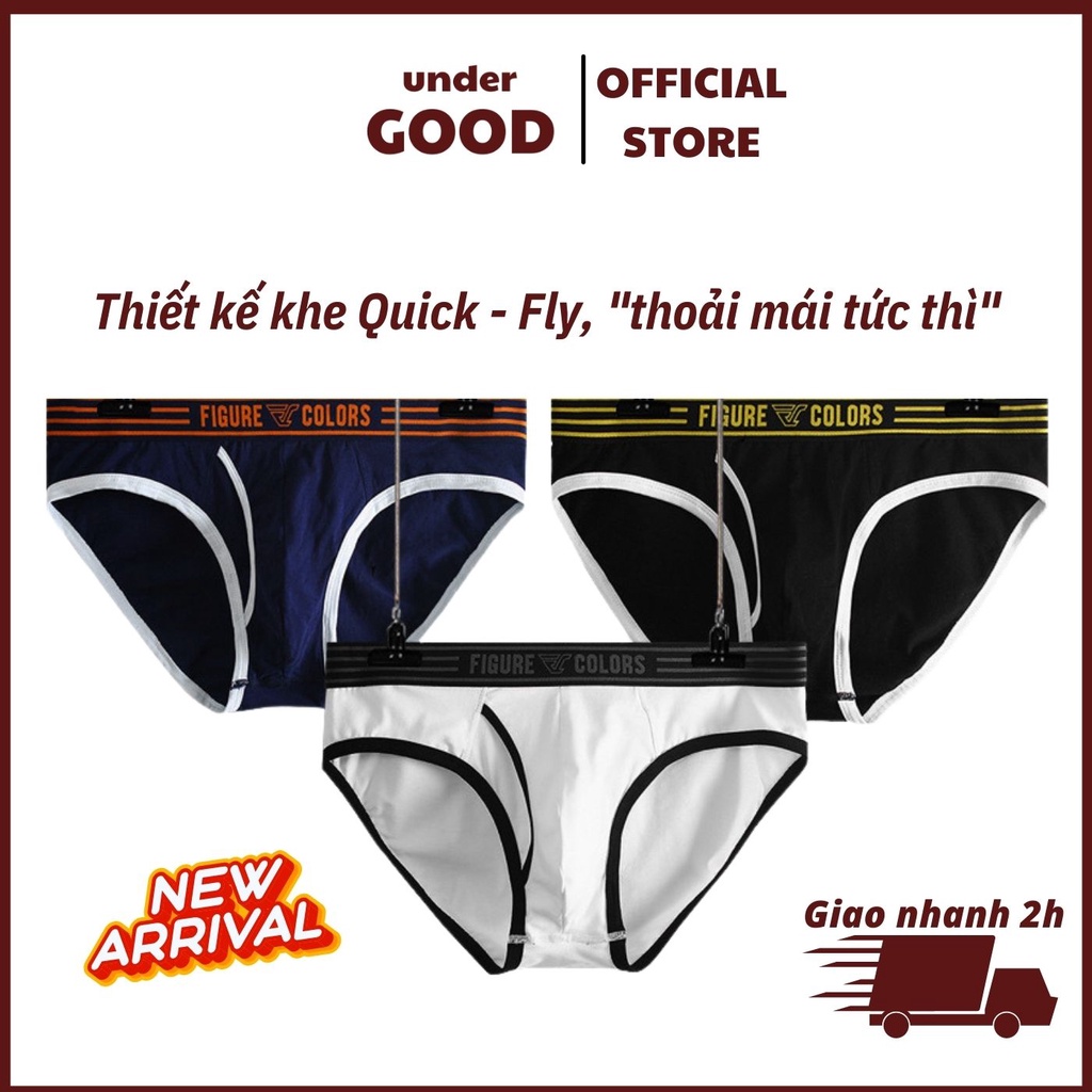 Quần sịp nam tam giác, thiết kế khe Quick - Fly, thoải mái tức thì, vải cotton siêu thấm hút/UnderGOOD
