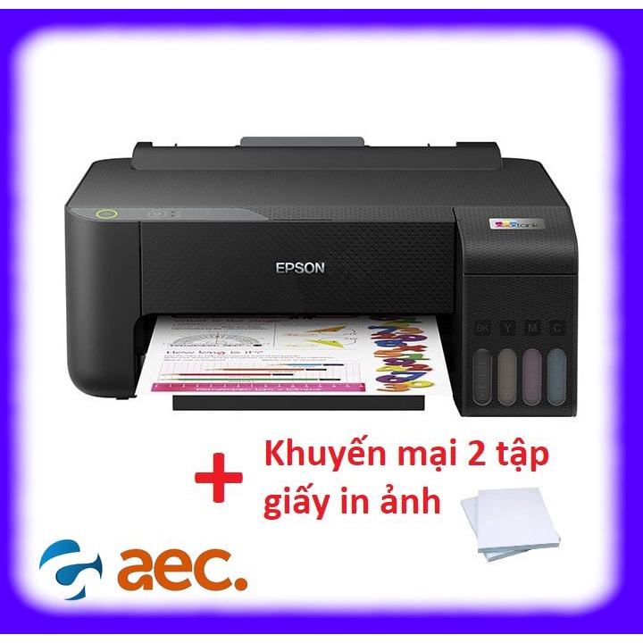 Máy in Epson L1210 đi kèm 4 bình mực ngoài Hàn Quốc chống tắc đầu phun (thay thế L1110) + Khuyến mại 2 tập giấy in ảnh