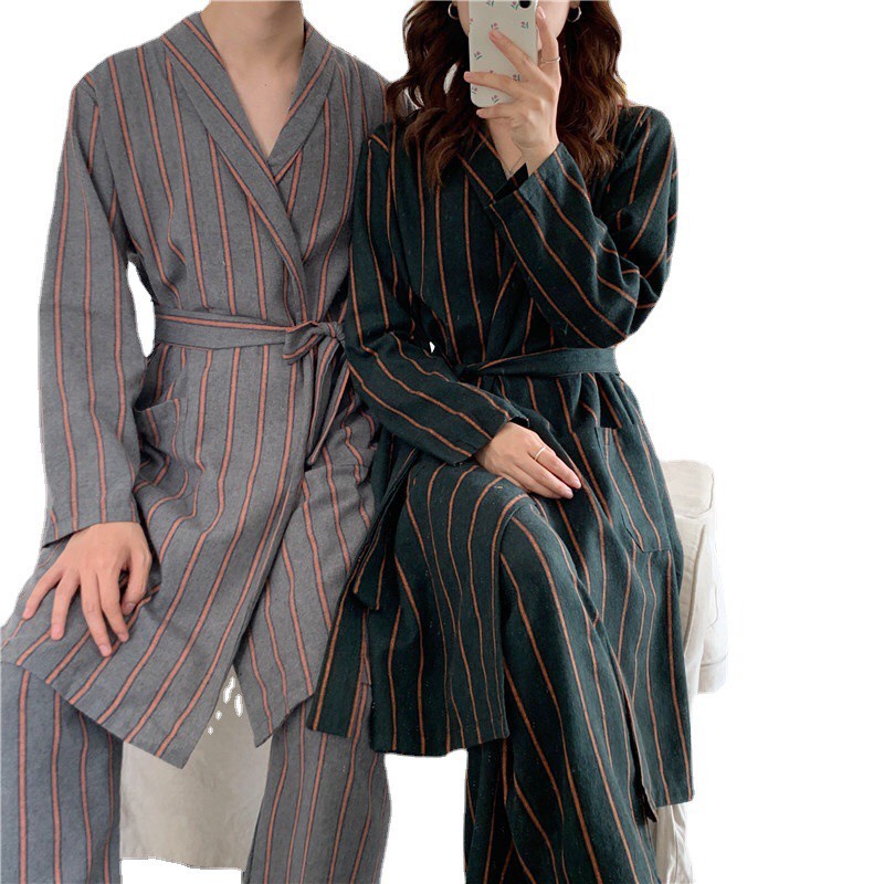 Bộ quần áo ngủ kẻ sọc dài mặc nhà dành cho nam và nữ - Pijama cho gia đình