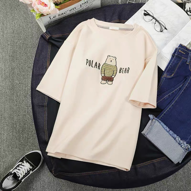 Áo thun tay lỡ phông Unisex nam nữ oversize form rộng ulzzang GẤU POLAR ANHStore A09