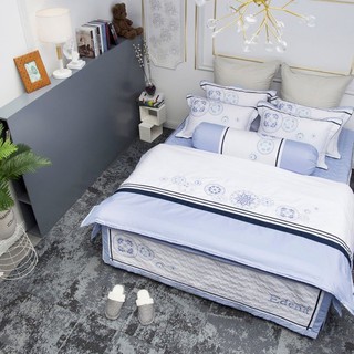 Bộ Ga Chần Gòn Cotton Solid Edena 366 Gồm 5 Món