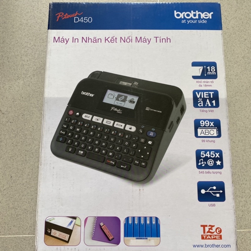 Máy in nhãn TZe Brother PT-D450 - Hàng chính hãng