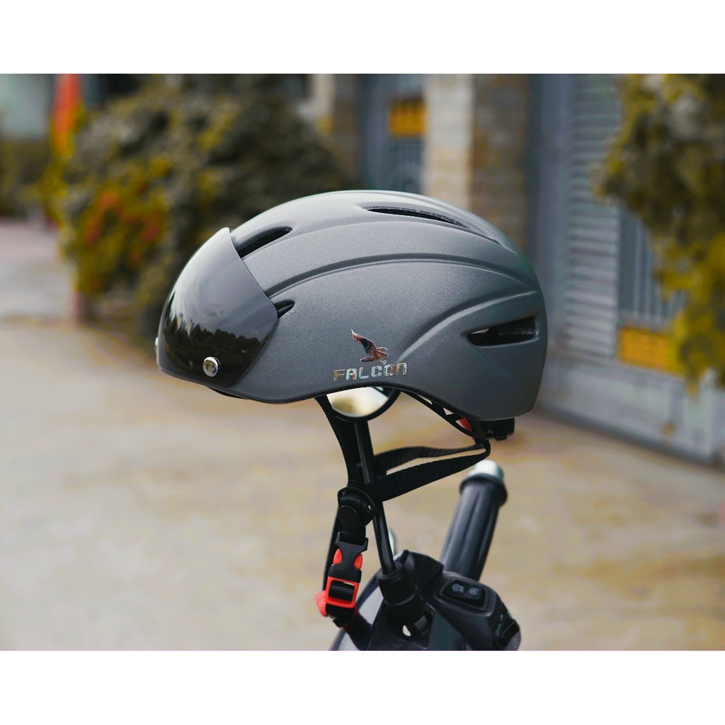Nón bảo hiểm xe đạp Falcon- nón bảo hiểm thể thao có kính