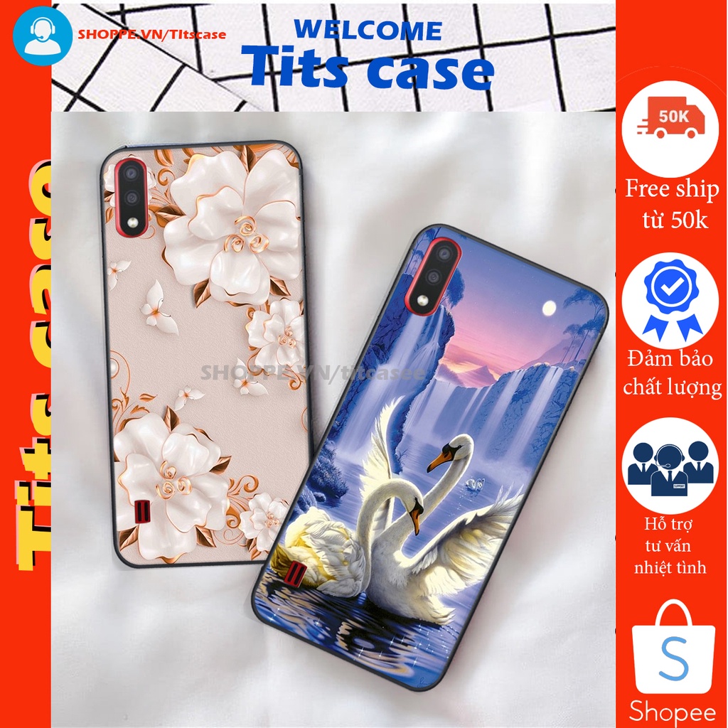 Ốp lưng Samsung Galaxy A01 in hình thiên nga,hoa may mắn, đặc sắc ĐỘC - LẠ - BỀN