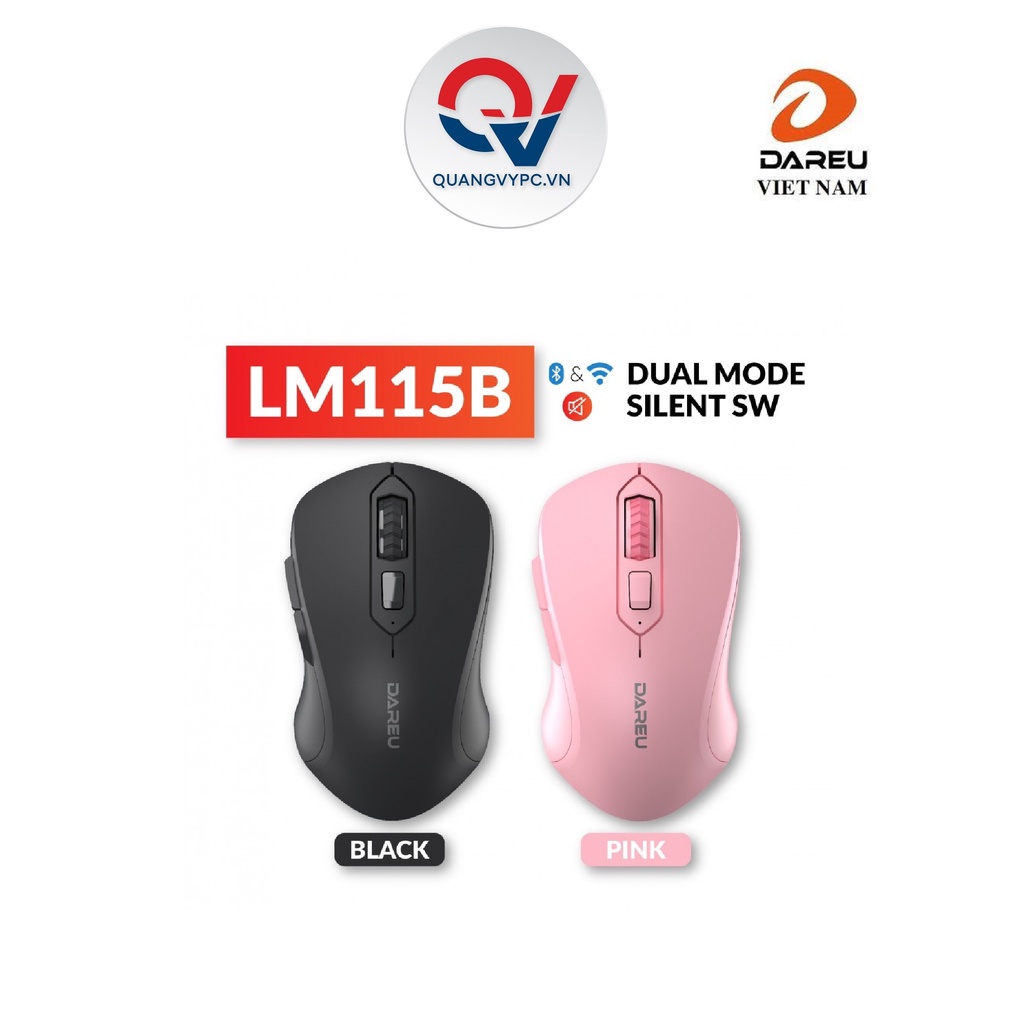 Chuột Dareu LM115B ( Bluetooth | Wireless 2.4G | Silent Sw ) CHÍNH HÃNG