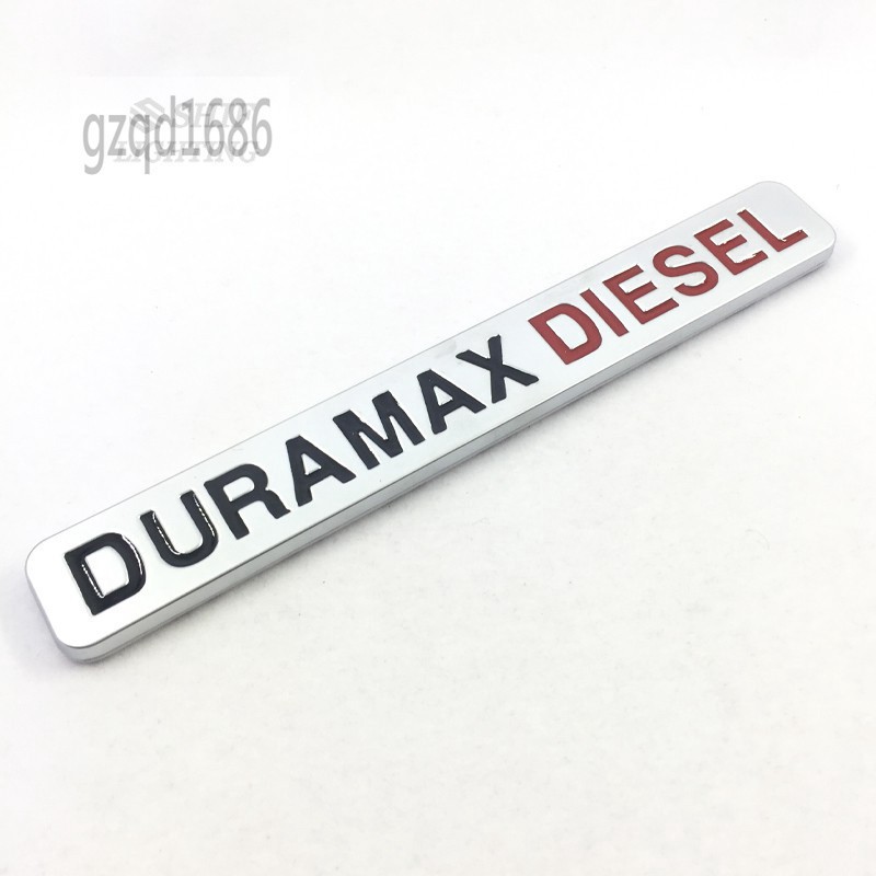 Logo dán chất liệu kim loại in chữ DURAMAX DIESEL chuyên dụng cho xe tải