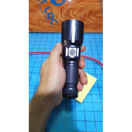 Đèn pin Roxane X6 chip xhp50.2 quang thông 3800 lumen sáng mạnh đẹp sơn titan xám cổng sạc type -C