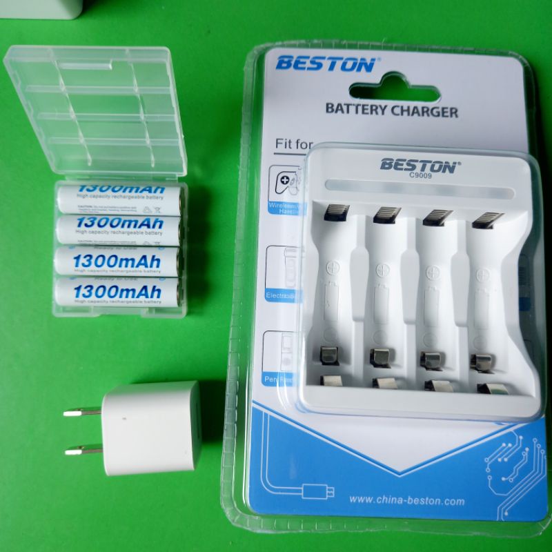 Pin sạc AA/AAA 1.2V và bộ sạc pin nhanh, tự ngắt C9009 chuẩn 1.2V Beston dùng cho micro không dây, đồ chơi, điều khiển