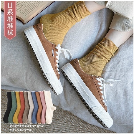 Tất cao cổ chất mỏng cao cấp hoạ tiết sắc màu cổ nhún nhiều màu sắc