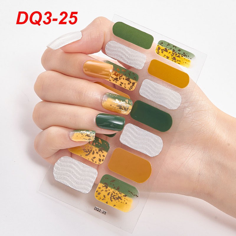 Set 14 nhãn dán móng tay Dq3 21-40 phong cách 3d xinh xắn thời thời trang