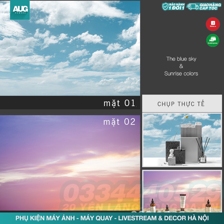 Phông Nền chụp ảnh 3D giấy hai mặt, chống nước, chống nhăn - AUG Camera Hà Nội