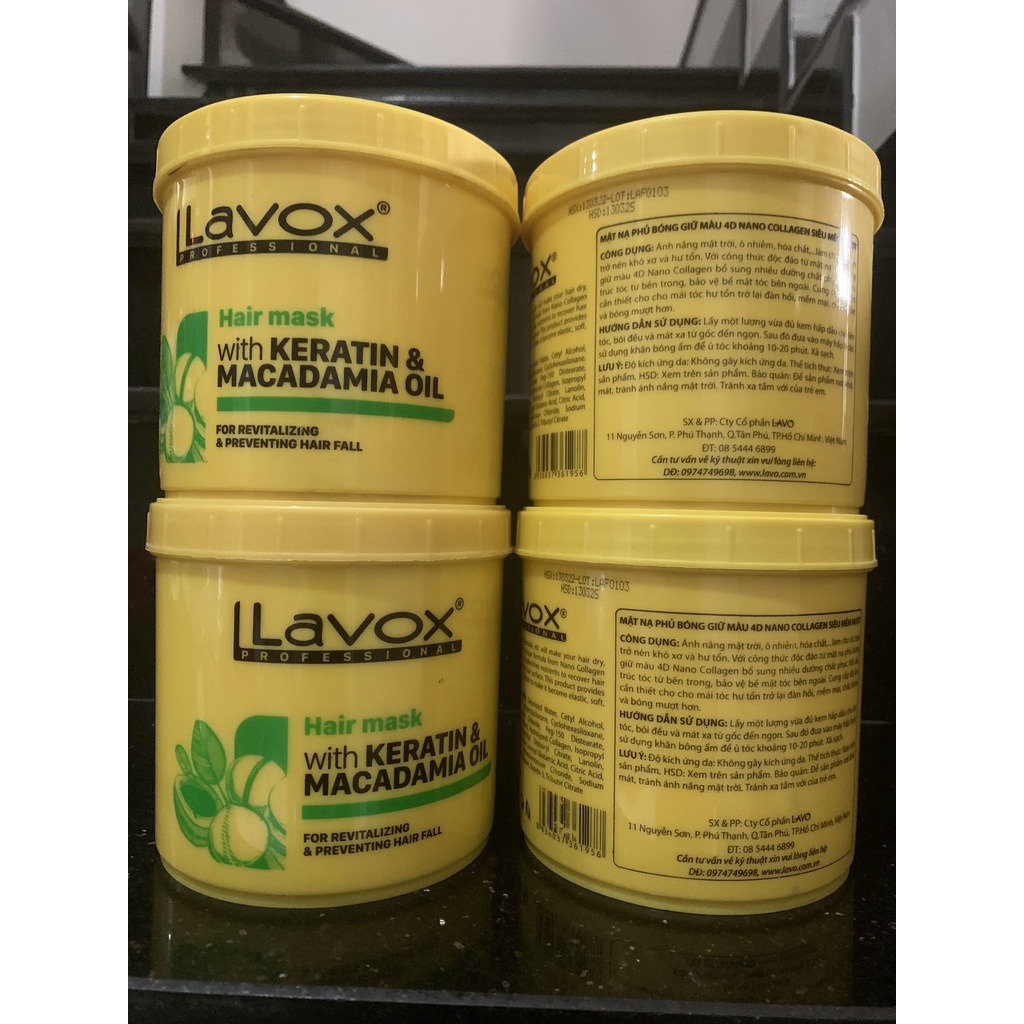 Mặt Nạ Phủ Bóng Lavox Giữ Màu 4D Nano Collagen siêu mềm mượt_1000ml.