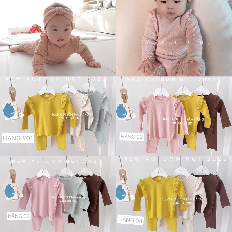SET 3 BỘ CÁNH TIÊN COTTON TĂM BÉ GÁI