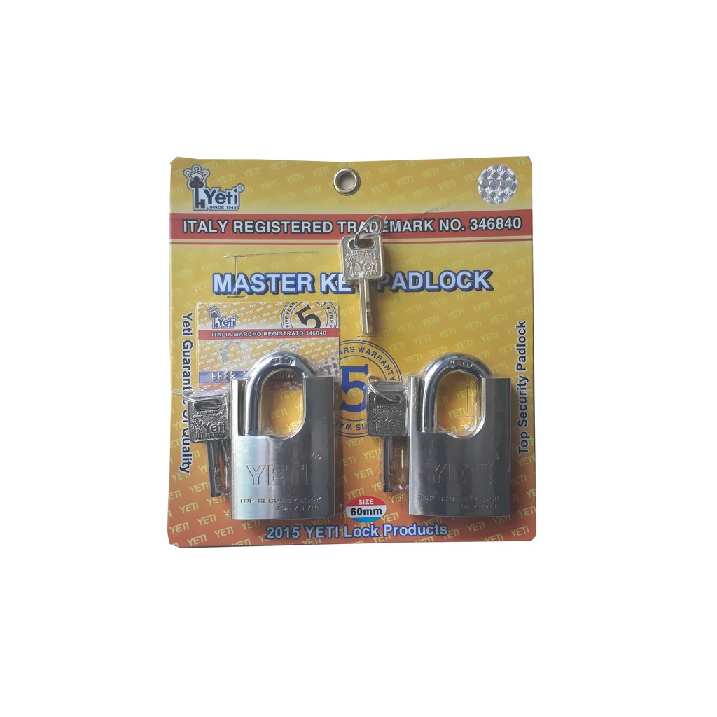 Bộ 2 ổ khóa chống cắt 60mm Yeti