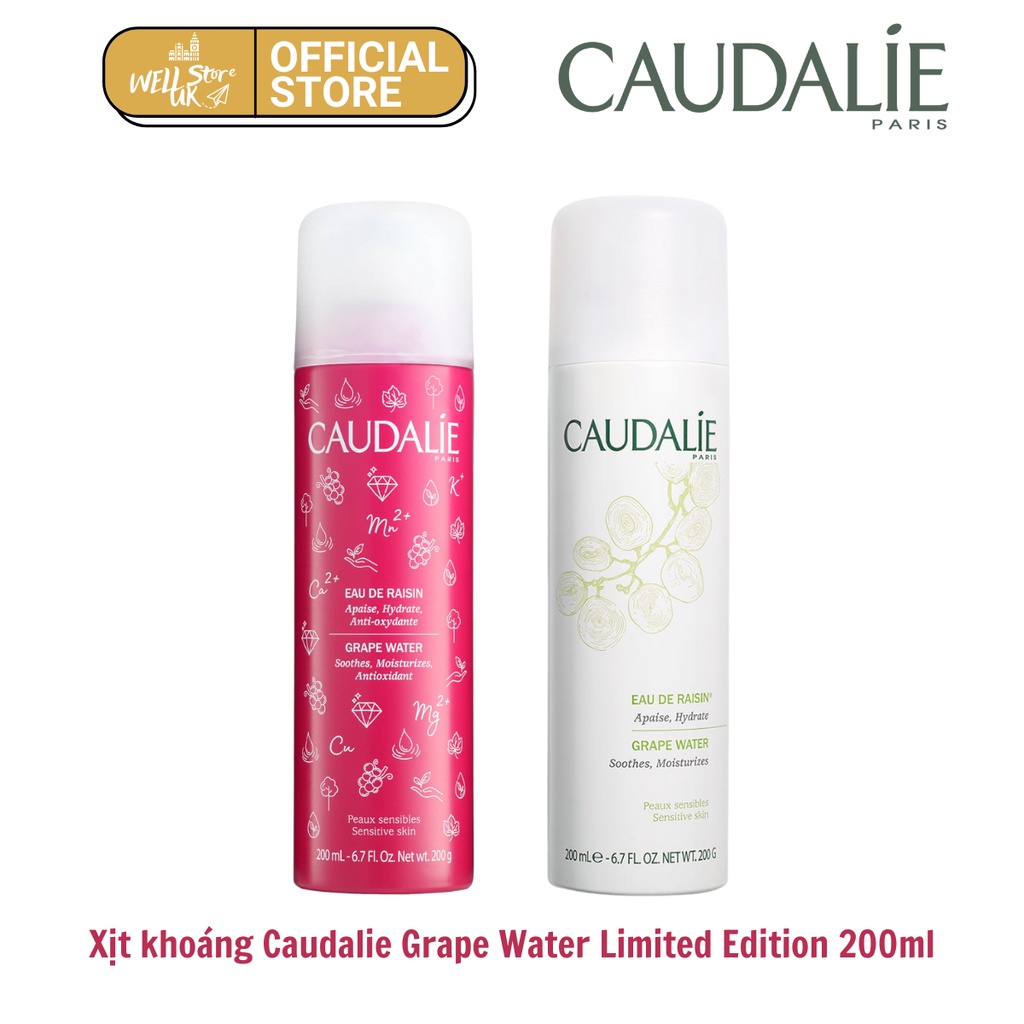 Pháp- Caudalie Grape Water - Xịt Khoáng Cấp Nước, Dưỡng Ẩm[200ml]