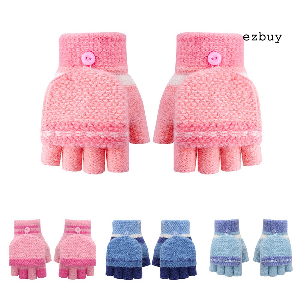 Găng Tay Len Hở Ngón Giữ Ấm Cho Bé