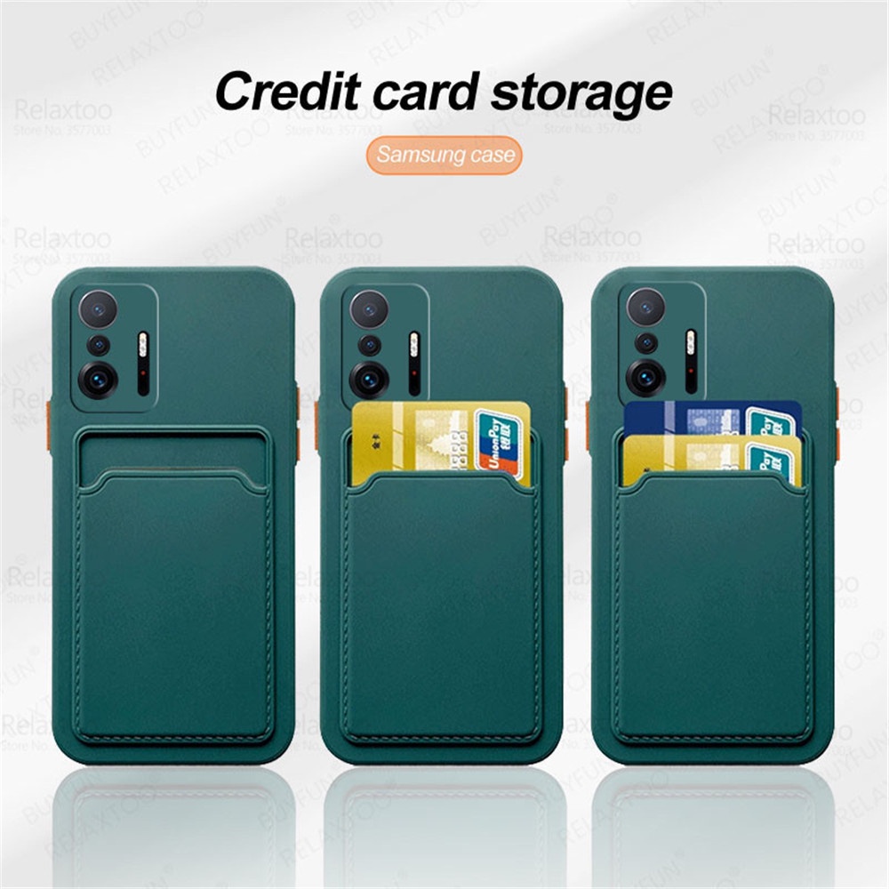 Ốp điện thoại silicon có khe đựng thẻ bảo vệ camera dành cho Xiaomi 11T Pro Xiaomi11T Mi 11 T Xiomi Mi11T 11TPro