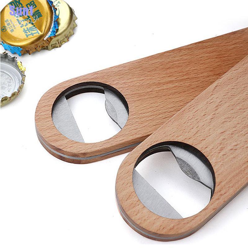 Dụng Cụ Mở Nắp Chai Vỏ Gỗ Bằng Thép Không Gỉ