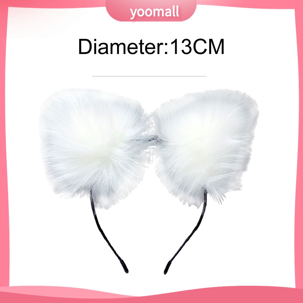 Yomall♡ Băng Đô Cài Tóc Tai Mèo Bông Dài Dễ Thương Dùng Hóa Trang Nhân Vật Anime