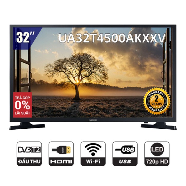 [Mã SAMAPR giảm 5% đơn 4TR5] Smart Tivi LED SAMSUNG 32 Inch UA32T4500AKXXV - Miễn phí lắp đặt