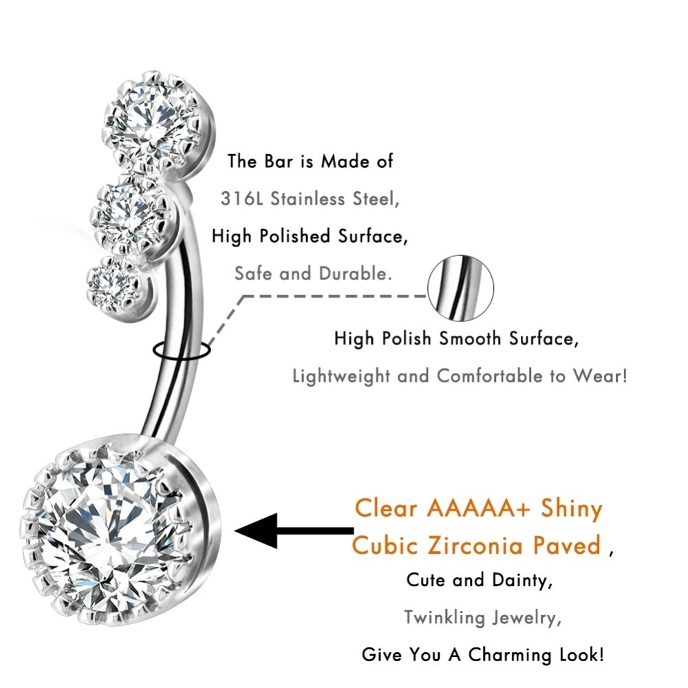 Khuyên Rốn Đính Đá Lấp Lánh Thời Trang Cho Nữ