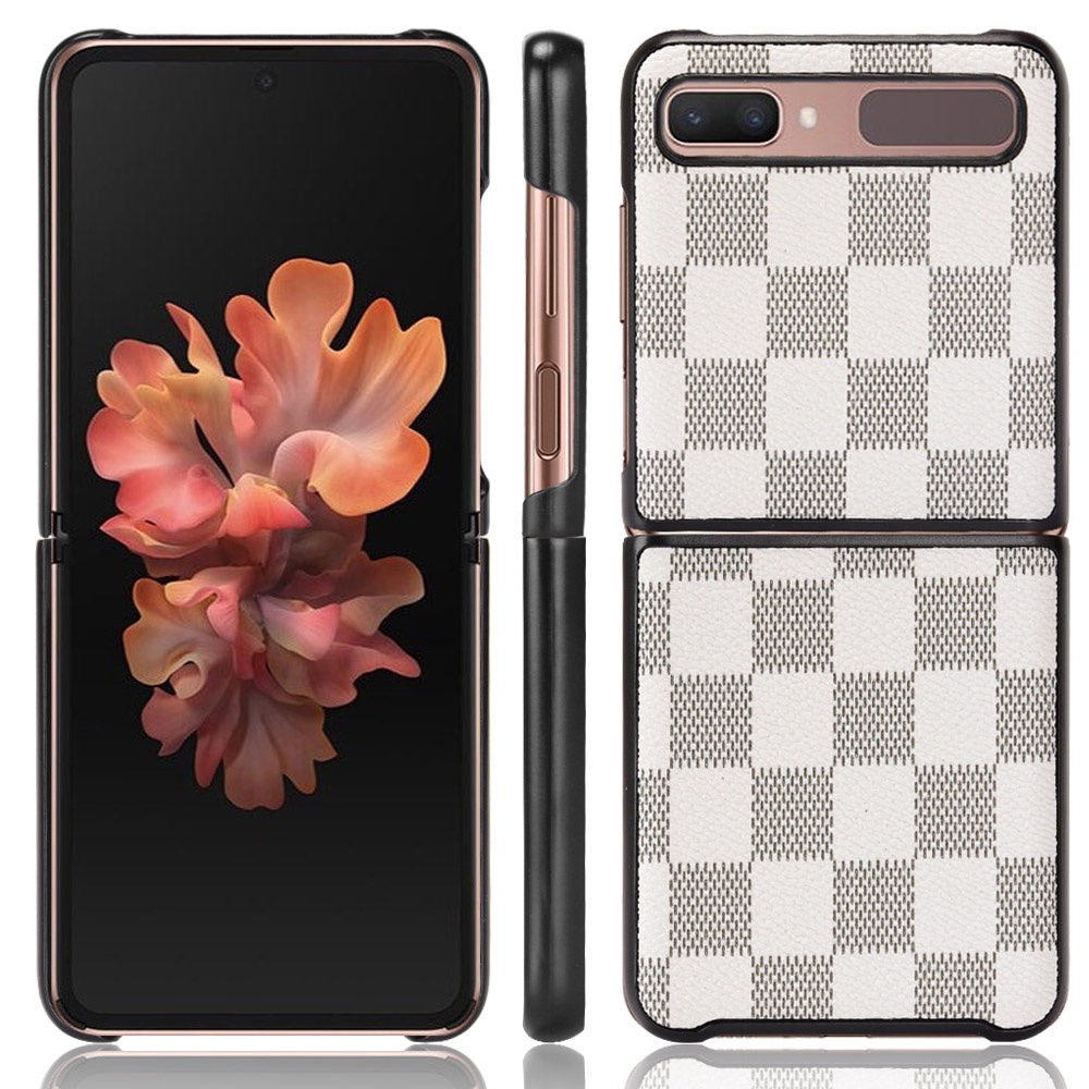 Ốp Điện Thoại Da Sọc Caro Chống Rơi Cho Samsung Galaxy Z Flip 5 4 3 2