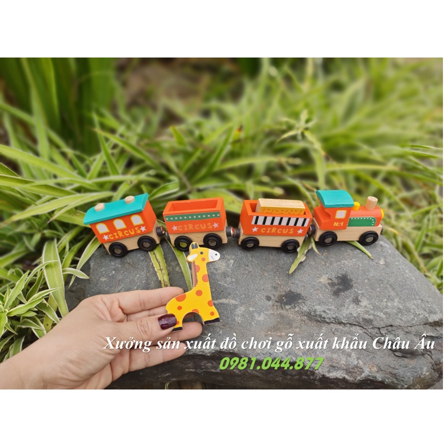 Đồ chơi gỗ việt nam xuất khẩu châu âu - Đoàn tàu chở thú - xe đồ chơi - đồ chơi giáo dục