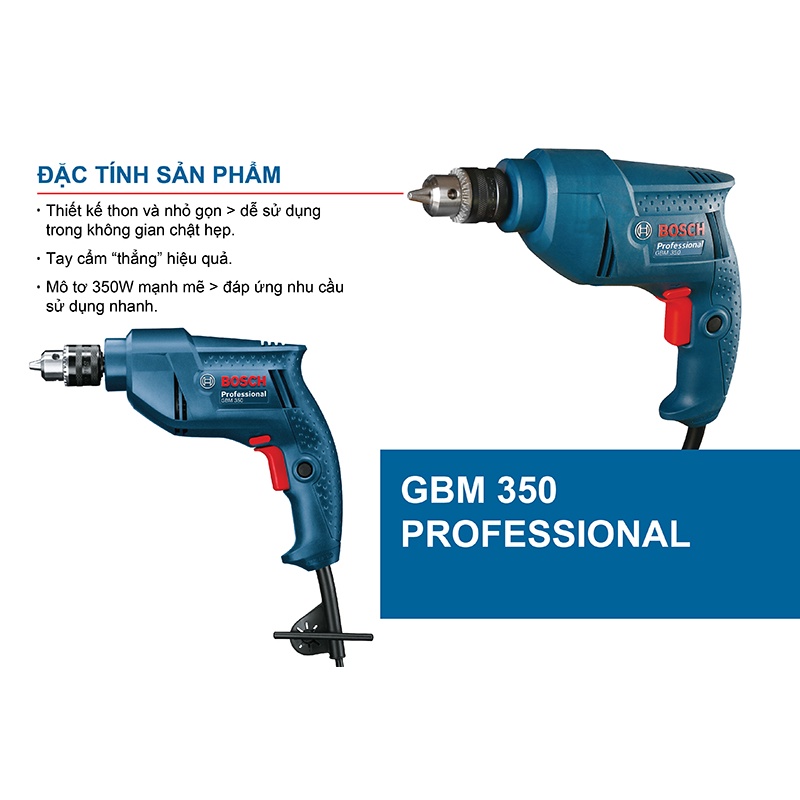 Máy khoan sắt Bosch GBM 350 - Hàng chính hãng