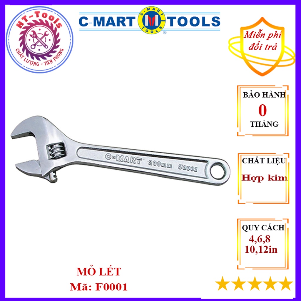 Mỏ lết F0001 CMART 4-6-8-10-12 inch Chất lượng cao