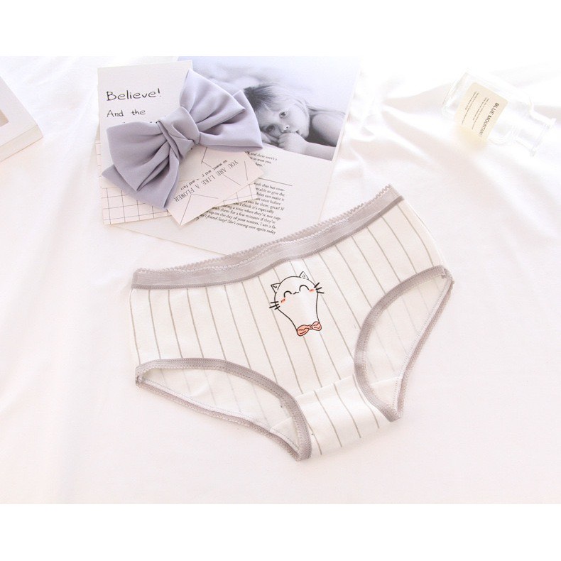 Quần Lót Nữ - Quần Lót Nữ Cotton co dãn thoáng mát hình mèo dễ thương DAN STORE MÃ 3126