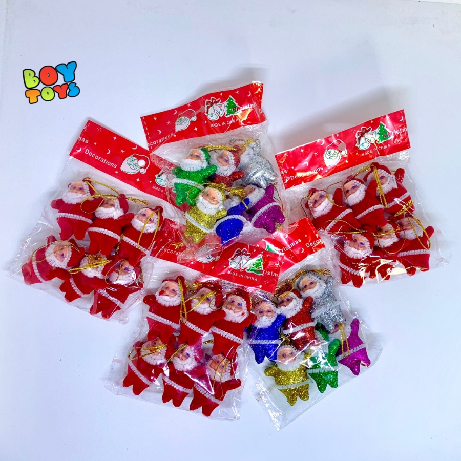 Đồ chơi ông già Noel trang trí cây thông giáng sinh, mô hình đồ chơi trang trí Noel