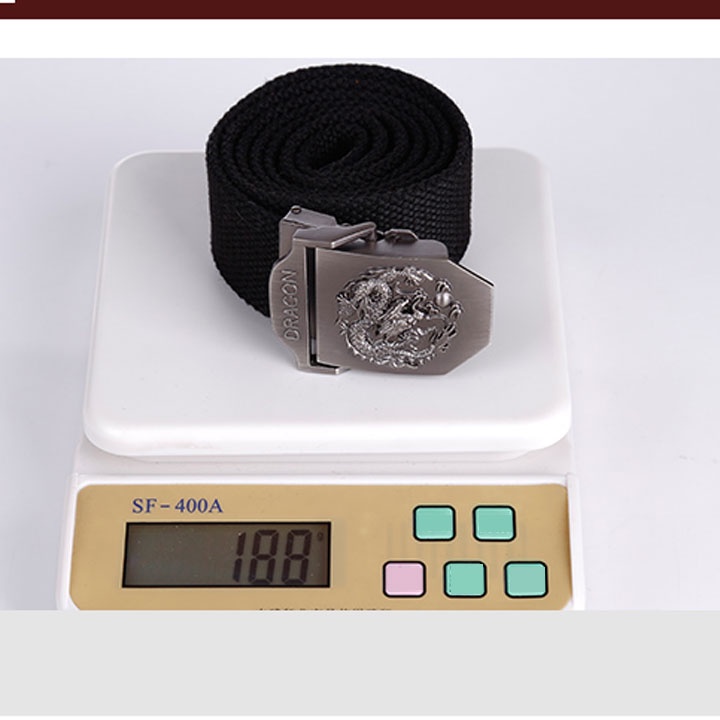 Dây lưng nam vải dù mặt Rồng, thắt lưng nam trẻ trung vải bố siêu bền khóa cài kim loại không gỉ sáng bóng