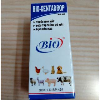 Nhỏ mắt gà,chó mèo ,đau mắt,đổ gèn / gentadrop 10ml