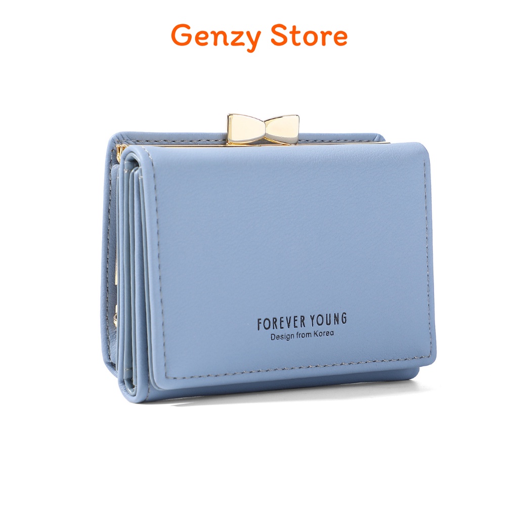 Ví nữ mini cầm tay GENZY phối khóa nơ sang trọng thiết kế nhiều ngăn tiện lợi V026