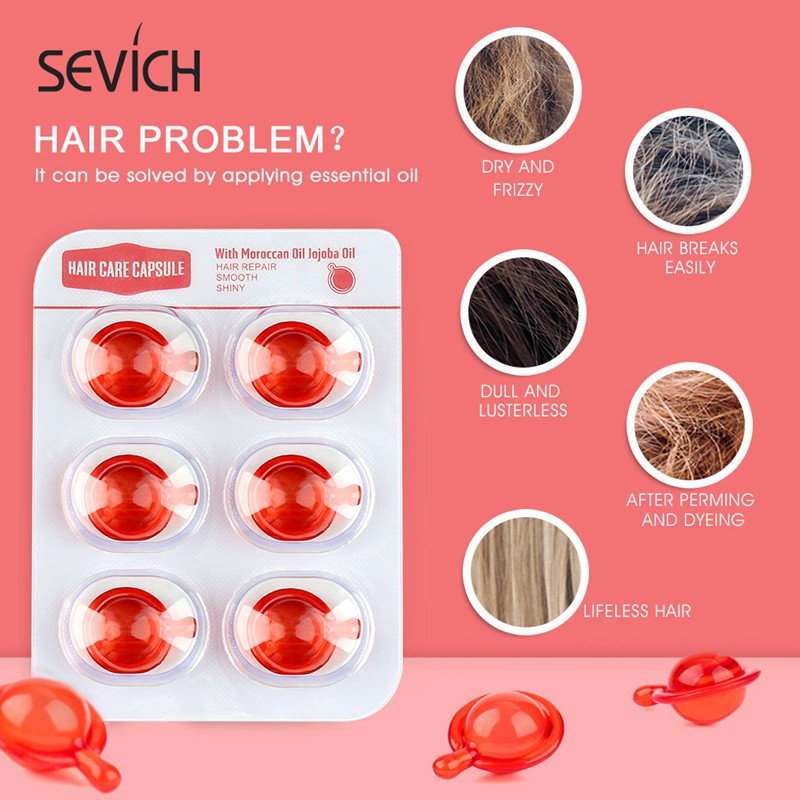 Set 6 viên tinh chất SEVICH giúp phục hồi và nuôi dưỡng tóc hư tổn chứa thành phần vitamin hiệu quả