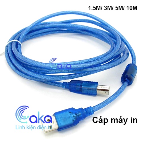 Dây cáp usb máy in 1.5M/3M/5M/10M kết nối máy tính-máy in,loại tốt