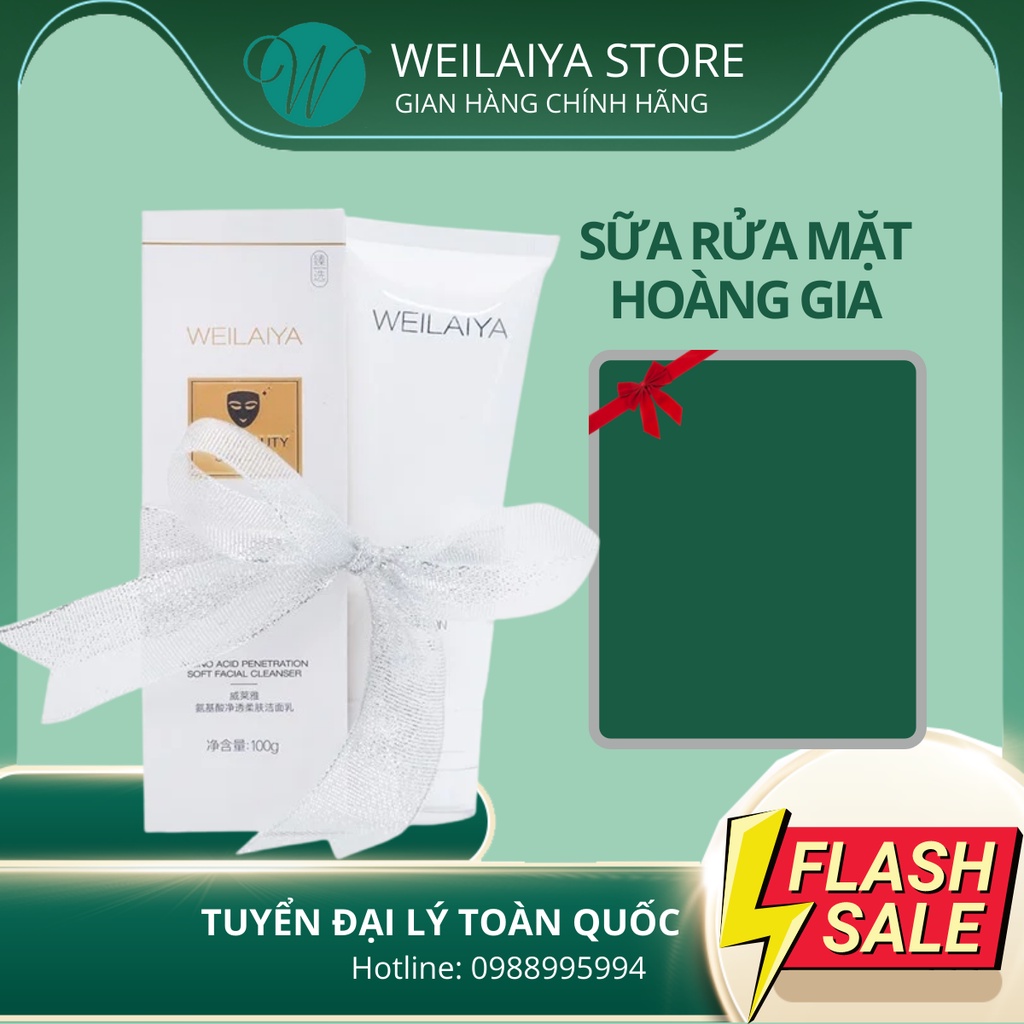 Sữa rửa mặt Weilaiya 100ml- Làm sạch vô cùng dịu nhẹ, rửa mặt xong không bị căng cứng da, da mịn mướt tự nhiên