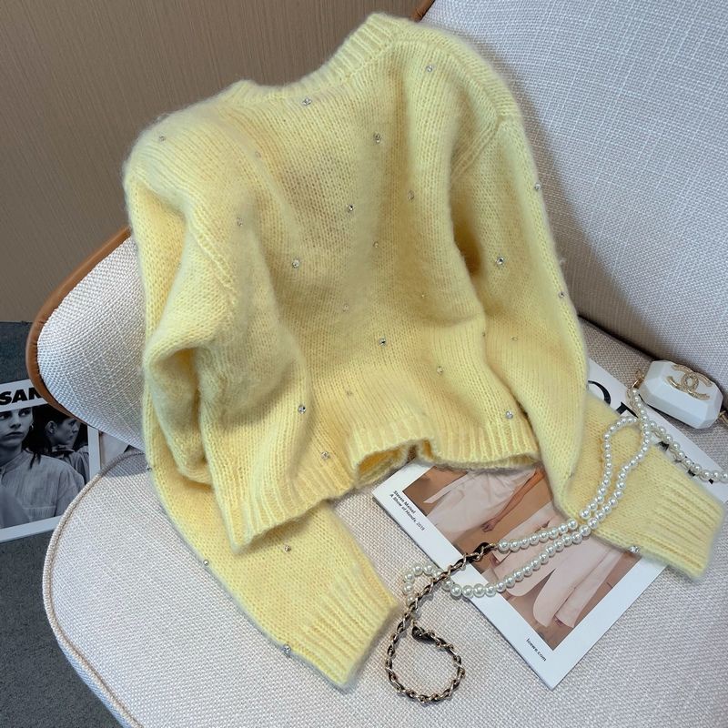 Áo Cardigan Dệt Kim Màu Vàng Ngọt Ngào Cho Nữ  tao bao