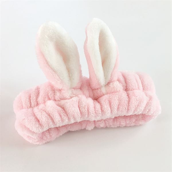 Băng đô turban nơ tai thỏ vải nhung 3D mềm mịn dễ thương