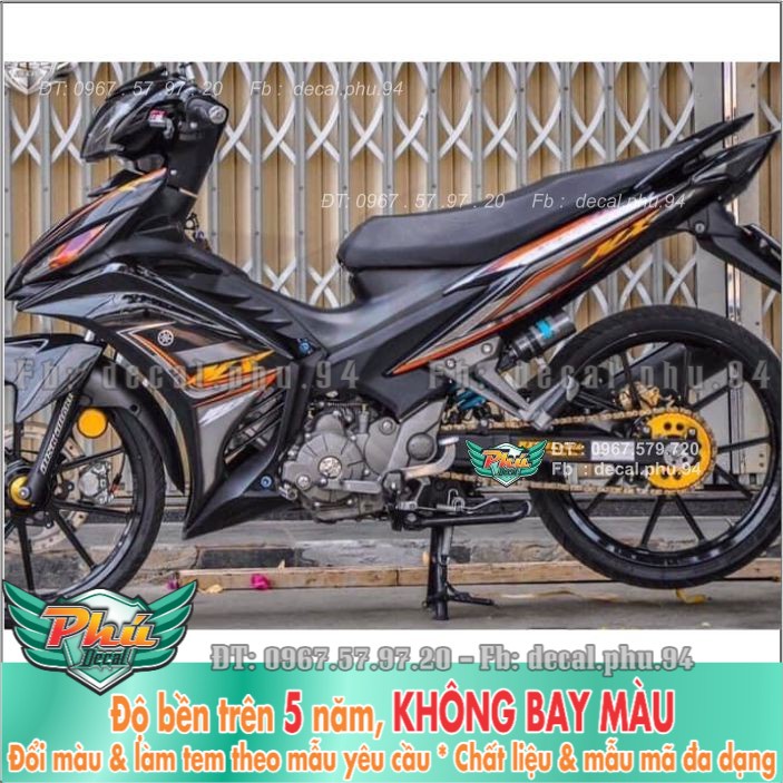 Tem rời Exciter 135 đen Mx Mẫu mới (B)