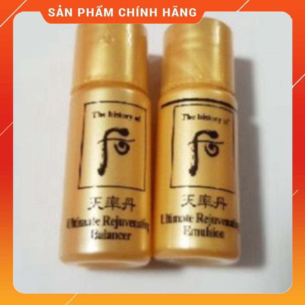 Cặp Nước hoa hồng và sữa dưỡng tái sinh cao cấp Whoo Ultimate Rejuvenating 5ml