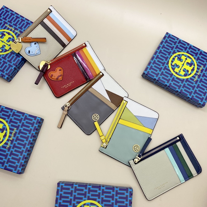 TINUONGSHOP - Ví Card T•B Tory Perry Colorblock Top zip Card Case