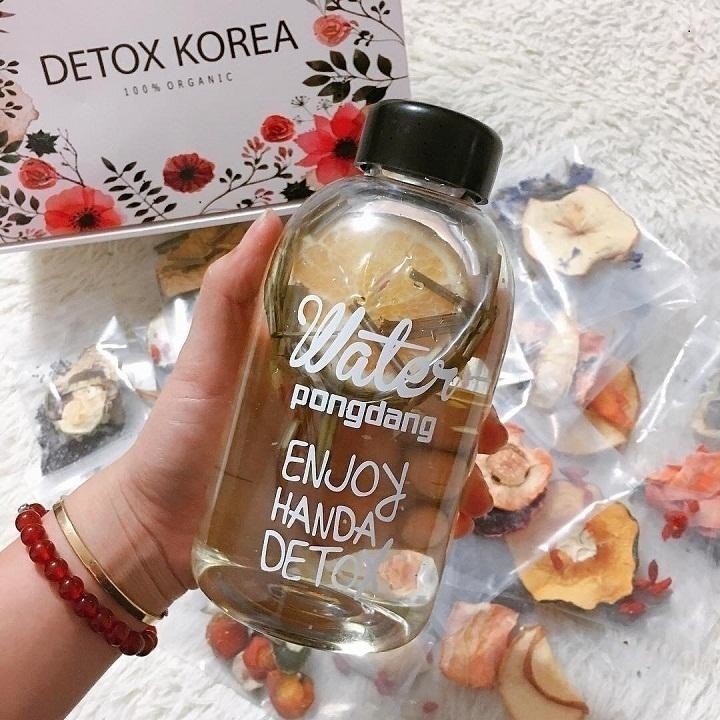 Bình Nước Detox Water Pongdang 600ml Tặng Túi Vải Đựng Bình