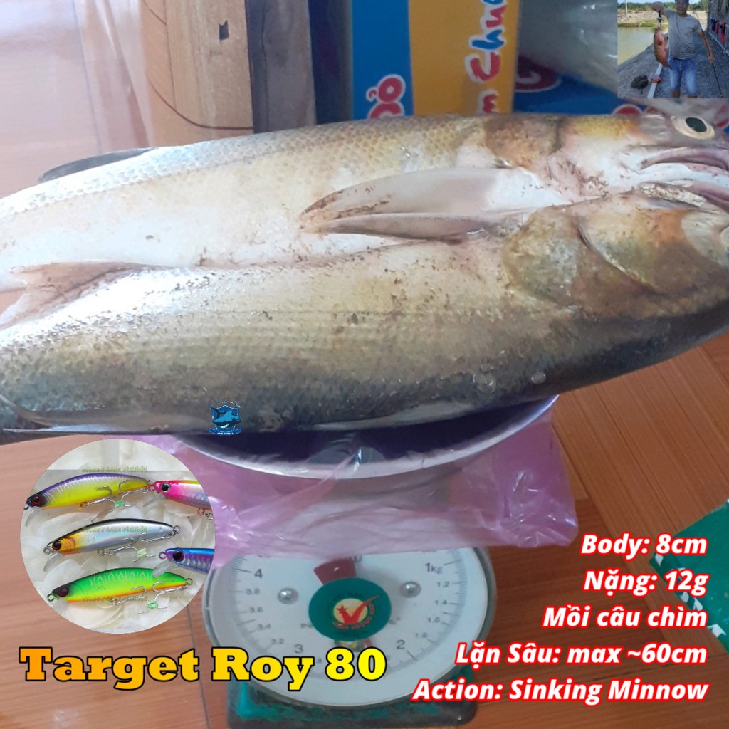 Mồi câu lure Target Roy 80 12g ,  mồi giả câu cá chẽm, măng, chéc, cháo, mú