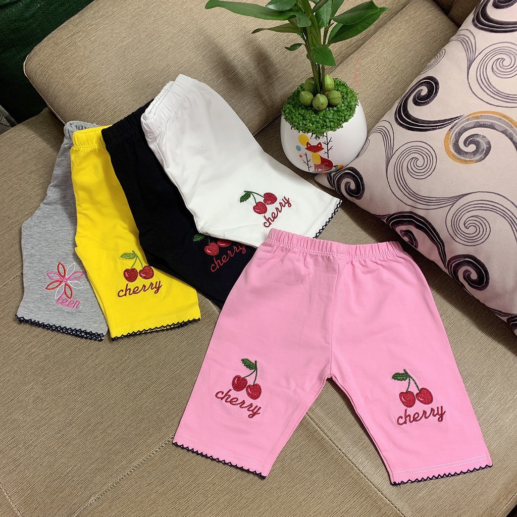 Quần Legging Lửng Bé Gái Cotton SG Loại 1 Co Giãn Mềm Mát 9-20kg