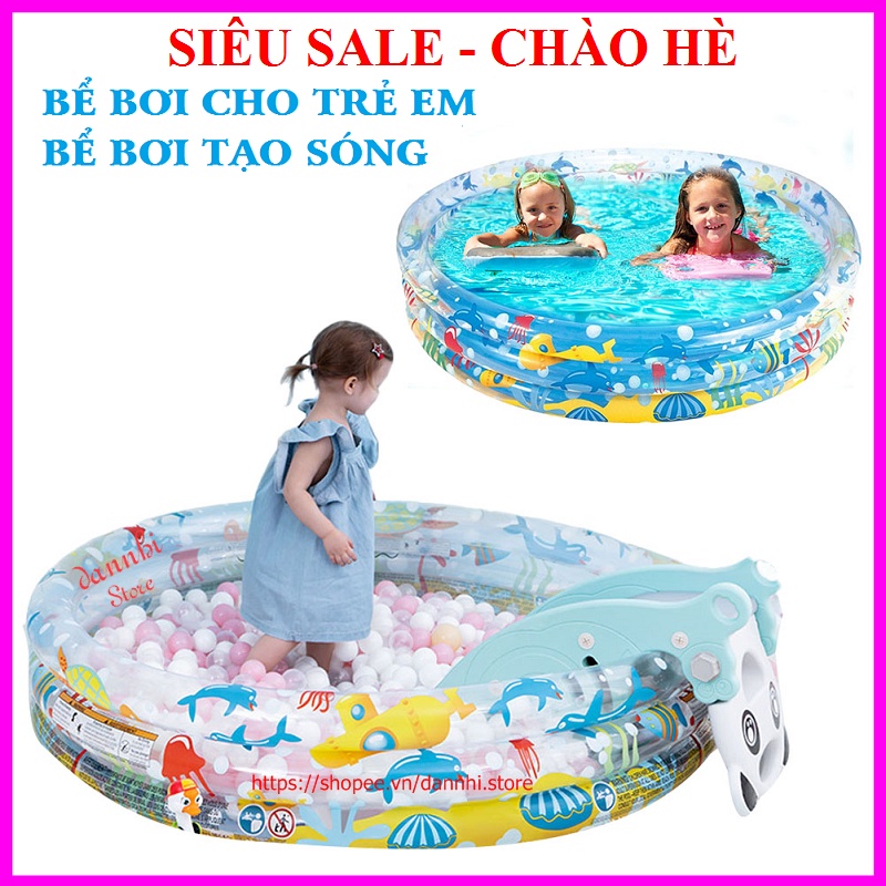 Bể Bơi Phao Cho Bé Hồ Bơi Cho Bé 3 Tầng Tròn Bơm Hơi Tại Nhà, Tặng Kèm Phao Và Bóng Chơi Cho Bé