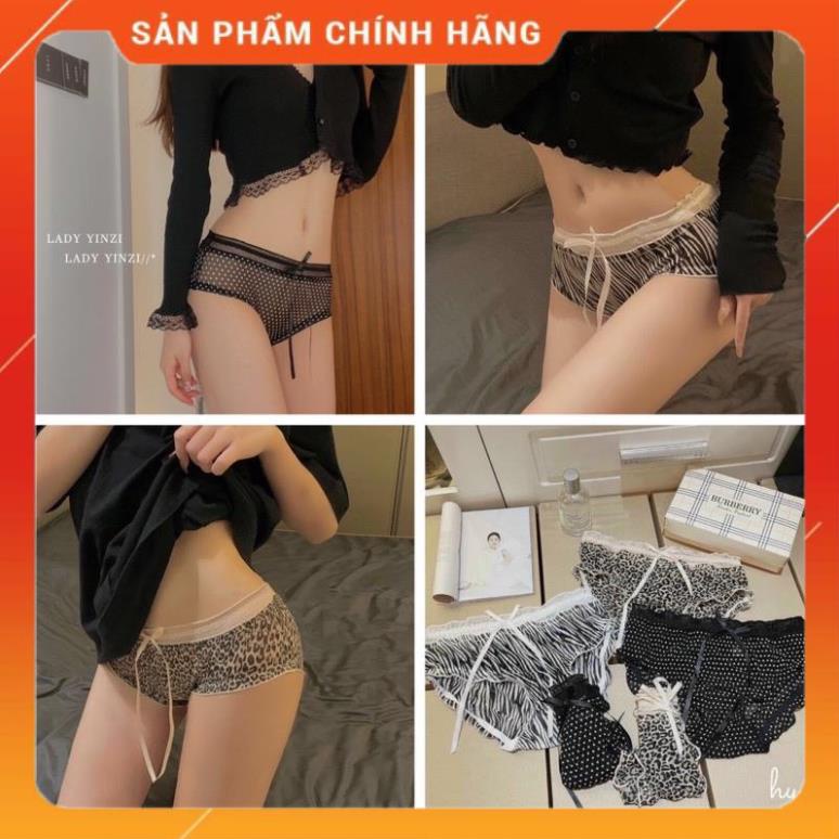 Quần Lót Nữ Ren Lưới Hoạ Tiết Da Báo Cao Cấp 3305