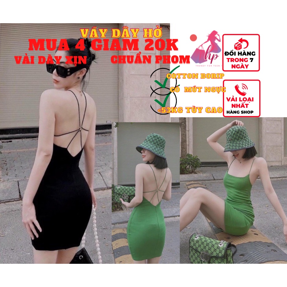 Váy đầm nữ 2 dây dáng ngắn body đan phối khoen màu đen thun gân sexy dự tiệc sang chảnh hàn - mã VD146 | BigBuy360 - bigbuy360.vn