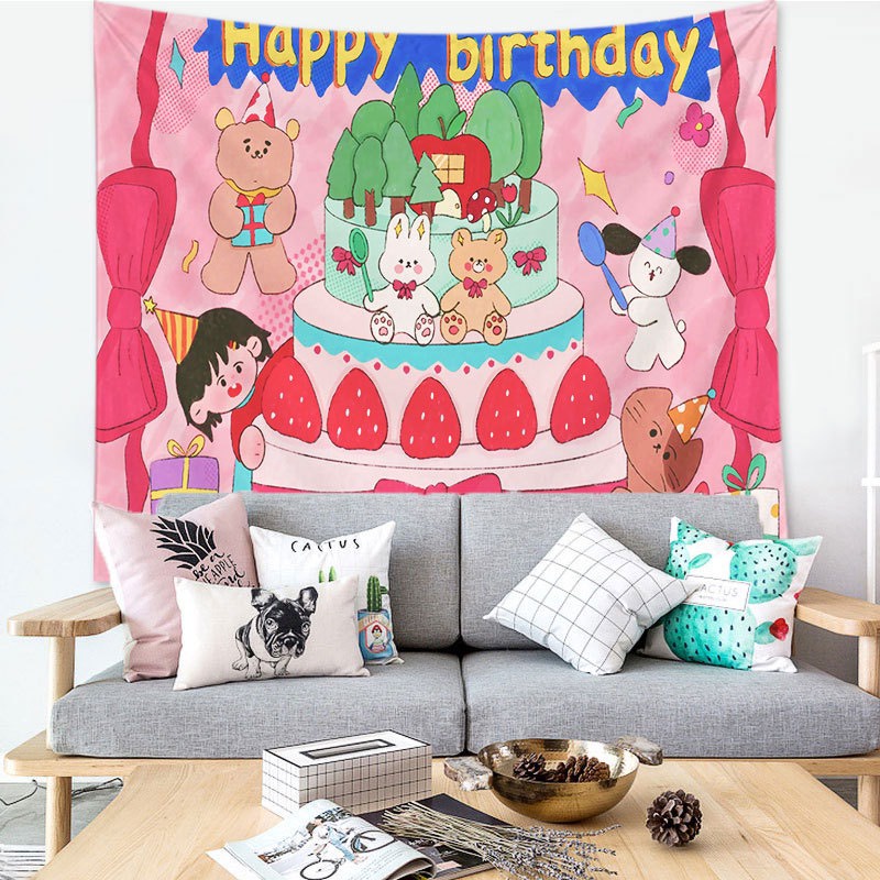 Phông nền background Happy Birthday trang trí sinh nhật cho em bé, người lớn phong cách Hàn Quốc