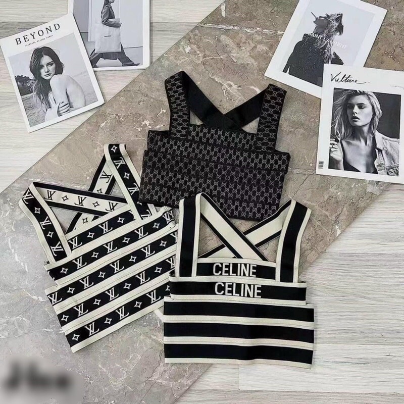 Áo 2s 2 dây chéo lưng croptop chất len dệt kim nhiều hoạ tiết